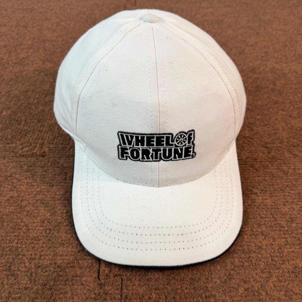 Vintage Wheel of Fortune Hat Competition Headwear White Snapback Made in USA Cap